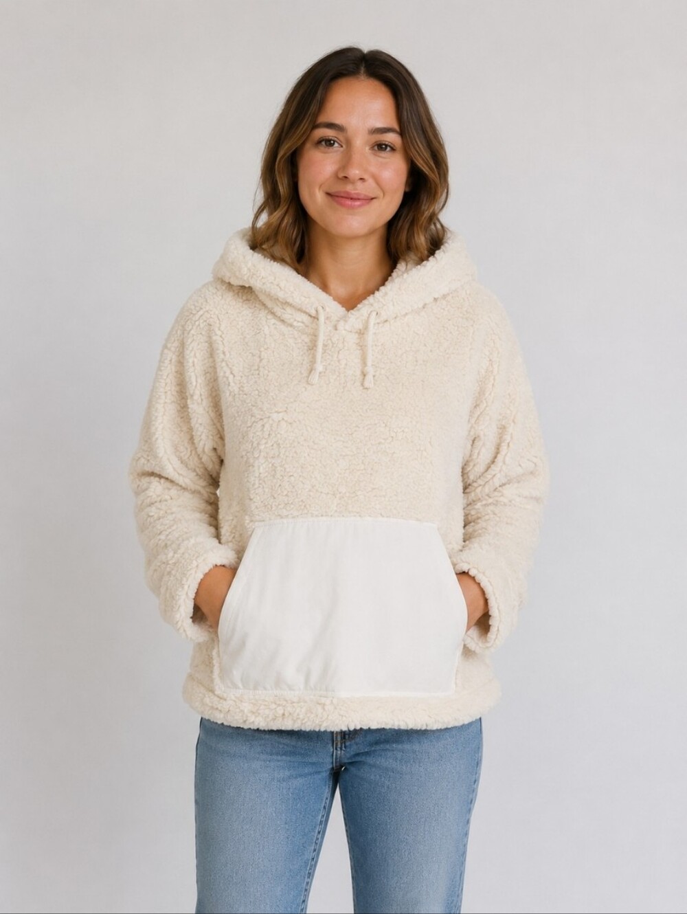 ZELLA Cassie Rainy Day Faux Fur Shearling Hoodie Small